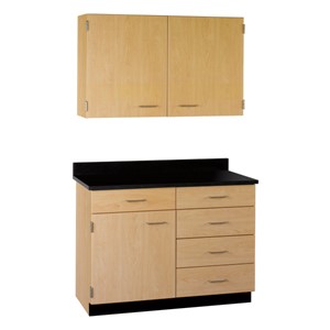 2-Door Wall Unit & 1-Door/5-Drawer Base Unit Cabinet Suite